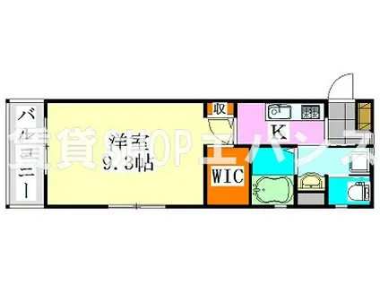 メルローズプレイスIII(1K/2階)の間取り写真