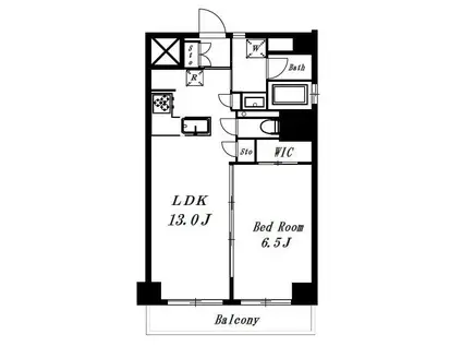 秀和第二南平台レジデンス(1LDK/3階)の間取り写真