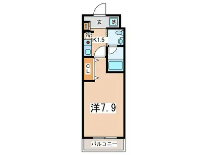 ルート相模が丘(1K/3階)の間取り写真