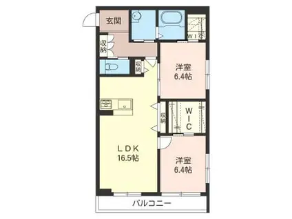 フォルトゥーナ(2LDK/2階)の間取り写真