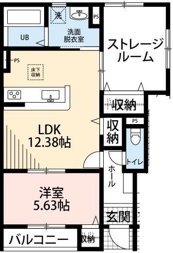 リーブルファイン新宿新田(1SLDK/1階)の間取り写真