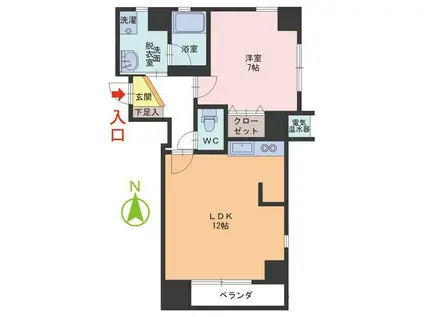 CASA LEONE(1LDK/1階)の間取り写真