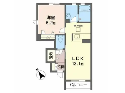 マイスクエアー平井(1LDK/1階)の間取り写真