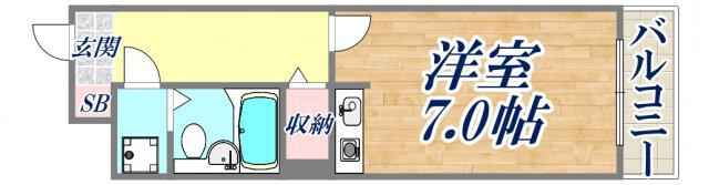 モンミエール(ワンルーム/3階)の間取り写真