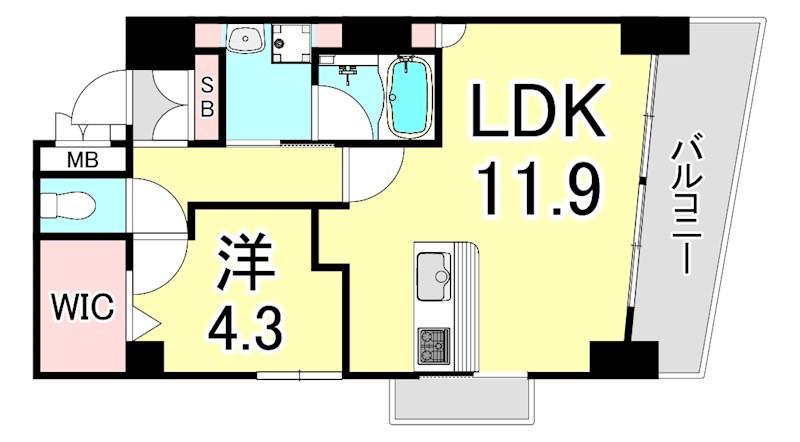 LUMINA(1LDK/4階)の間取り写真