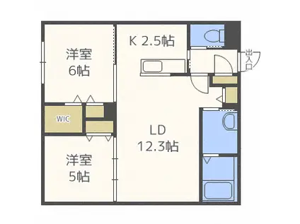 POSH発寒(2LDK/1階)の間取り写真