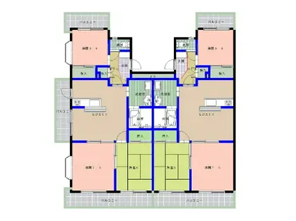 ファミール三井3(3LDK/1階)の間取り写真