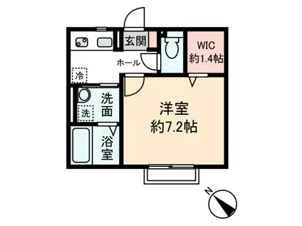 ボヌールフォンテーヌ(1K/1階)の間取り写真