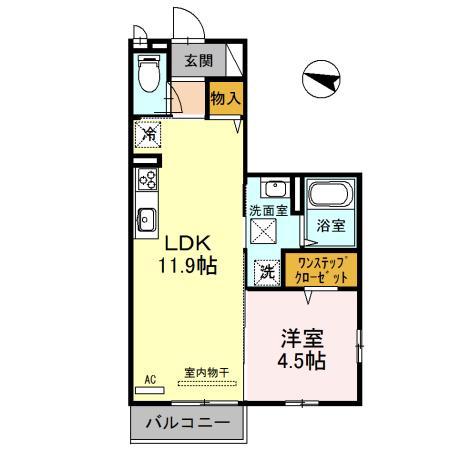 YU参番館(1LDK/1階)の間取り写真