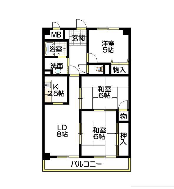 ラフィナートYOK(3LDK/4階)の間取り写真