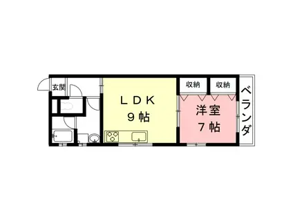 イノセント・カワグチ(1LDK/3階)の間取り写真