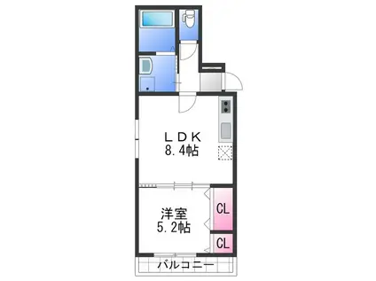 フジパレス和歌山駅南II番館(1LDK/1階)の間取り写真