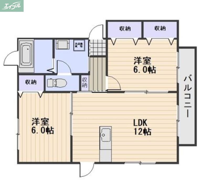 バリュージュII(2LDK/2階)の間取り写真