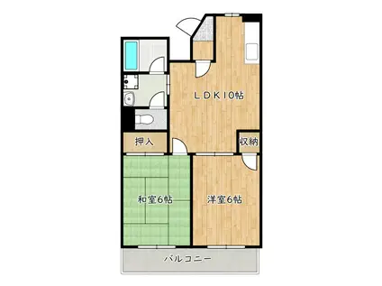 オースクレインII(2LDK/3階)の間取り写真