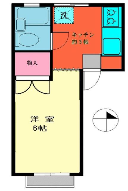 ハイム・オリハラ(1K/1階)の間取り写真