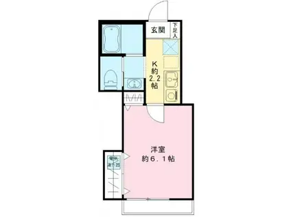 NIVALIS ニヴァリス(1K/2階)の間取り写真