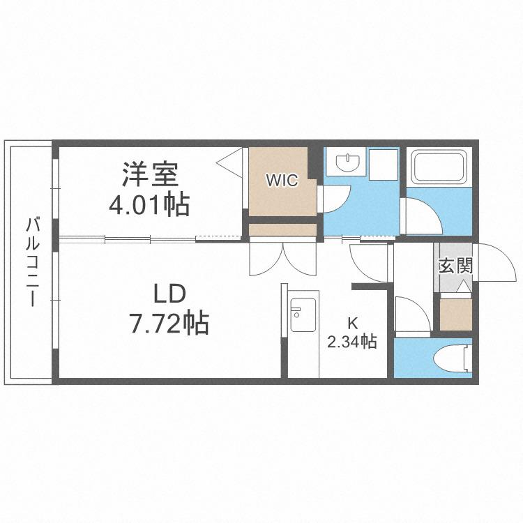 アルファスクエアS17(1LDK/4階)の間取り写真