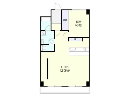 コスモビル(1LDK/6階)の間取り写真