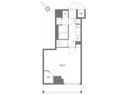 ケーディーエックスレジデンス豊洲(1K/4階)の間取り写真