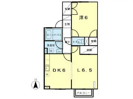 BAMBOOWOOD1(1LDK/1階)の間取り写真