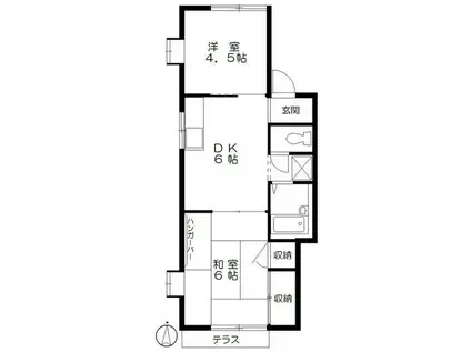 メゾンブランシュ(2DK/1階)の間取り写真