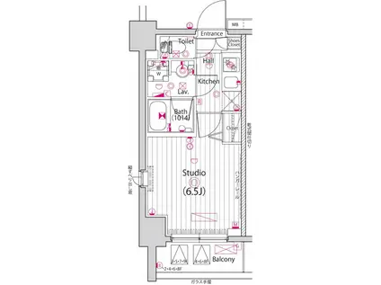 ガーラ・シティ横浜反町(1K/9階)の間取り写真