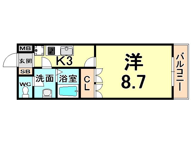 MAISON PINO(1K/1階)の間取り写真