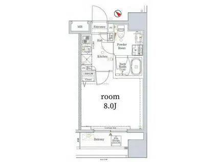 LOG 文京 SENDAGI ログ 文京 千駄木(1K/4階)の間取り写真