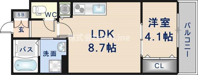アート東大阪B(1LDK/1階)の間取り写真
