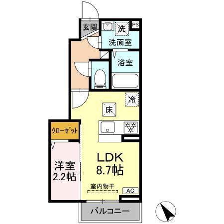 サンライト(1LDK/1階)の間取り写真