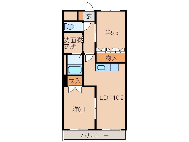 JR紀勢本線 海南駅 徒歩7分 2階建 築15年(2LDK/1階)の間取り写真