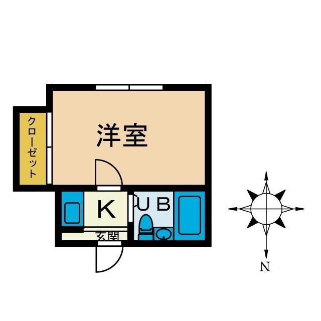 グランド-ル(1K/2階)の間取り写真