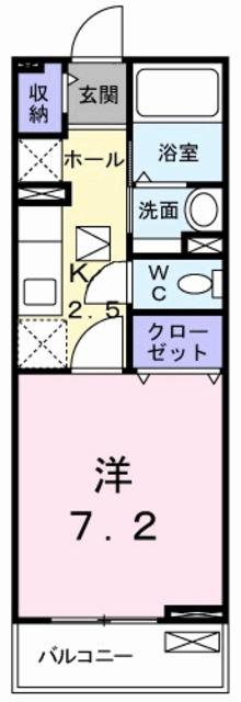 プランドール(1K/1階)の間取り写真