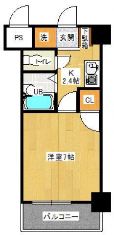 フォルム牛田新町(1K/4階)の間取り写真