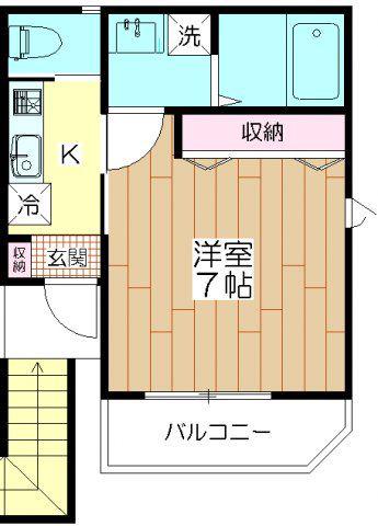 クレイグラス五反野(1K/2階)の間取り写真