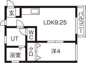 ヴィラクオーレ(1LDK/2階)の間取り写真