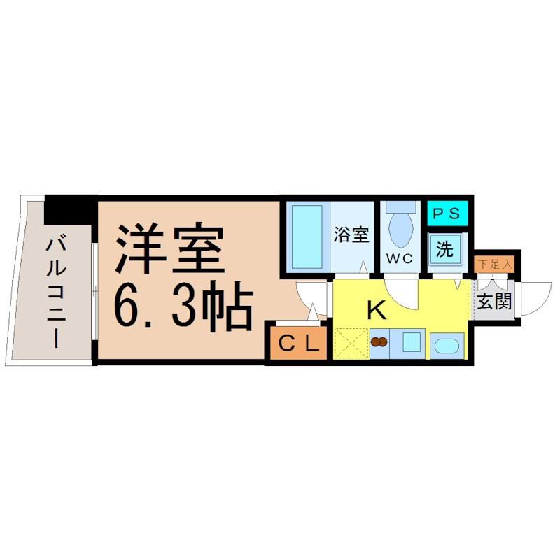 プレサンス桜通グレイス(1K/5階)の間取り写真
