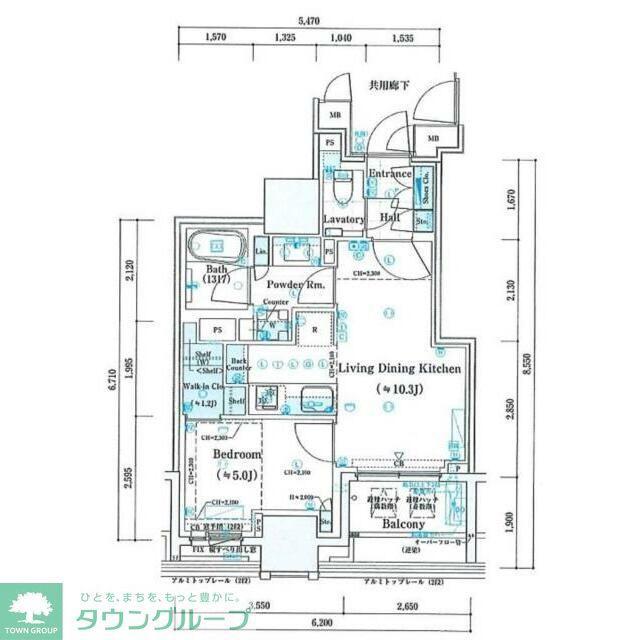 ミレアコート銀座プレミア(1LDK/7階)の間取り写真