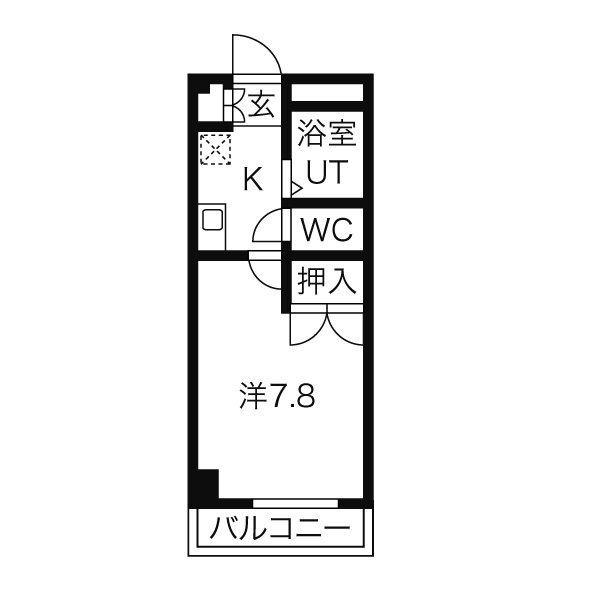 フォレストイン瑞穂(1K/4階)の間取り写真