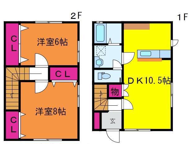 HEIGHTS IWASA(2LDK/1階)の間取り写真