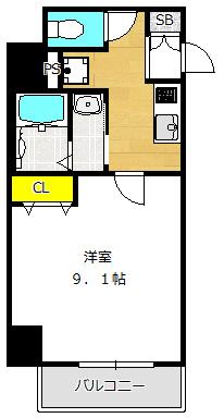 GRACE ノース NISHITENMA(1K/12階)の間取り写真