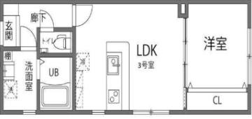 KANOA池上(1LDK/2階)の間取り写真