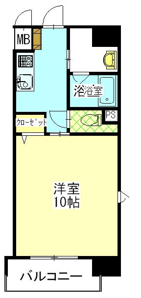 柳町Aマンション(1K/2階)の間取り写真