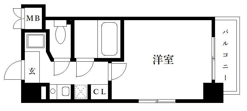 スクエア藤崎(1K/4階)の間取り写真