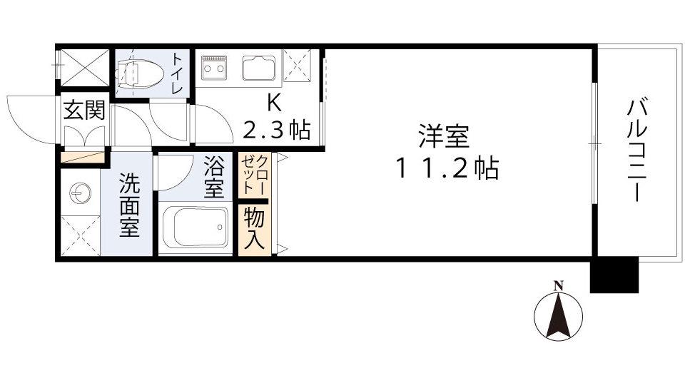 アーバネックス福島(1K/9階)の間取り写真