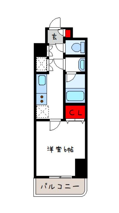 CITYSPIRE平野(1K/4階)の間取り写真