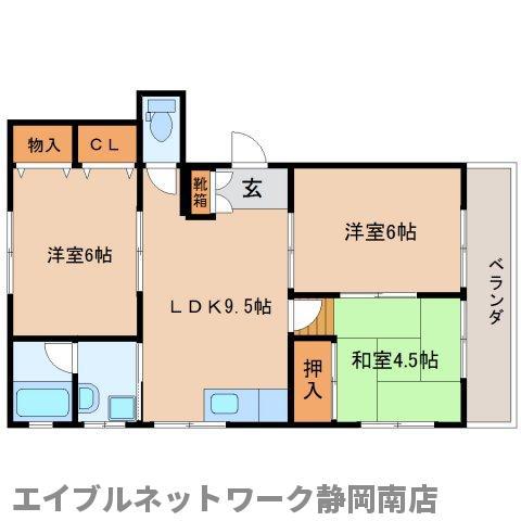 サンハイム住(3LDK/3階)の間取り写真