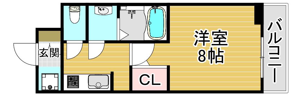 S-RESIDENCE福島GRANDE(1K/9階)の間取り写真