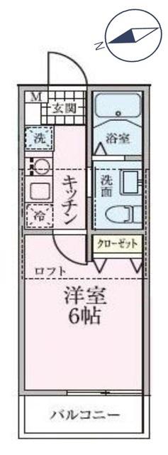 CHATEAU LIFE KIKUNA 1 シャトーライフ菊名1(1K/3階)の間取り写真