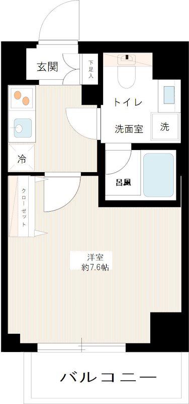 REALIZE蒲田III(1K/1階)の間取り写真